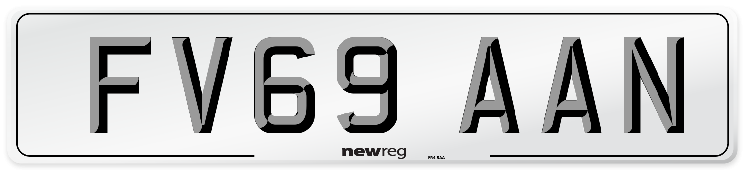 FV69 AAN Number Plate from New Reg